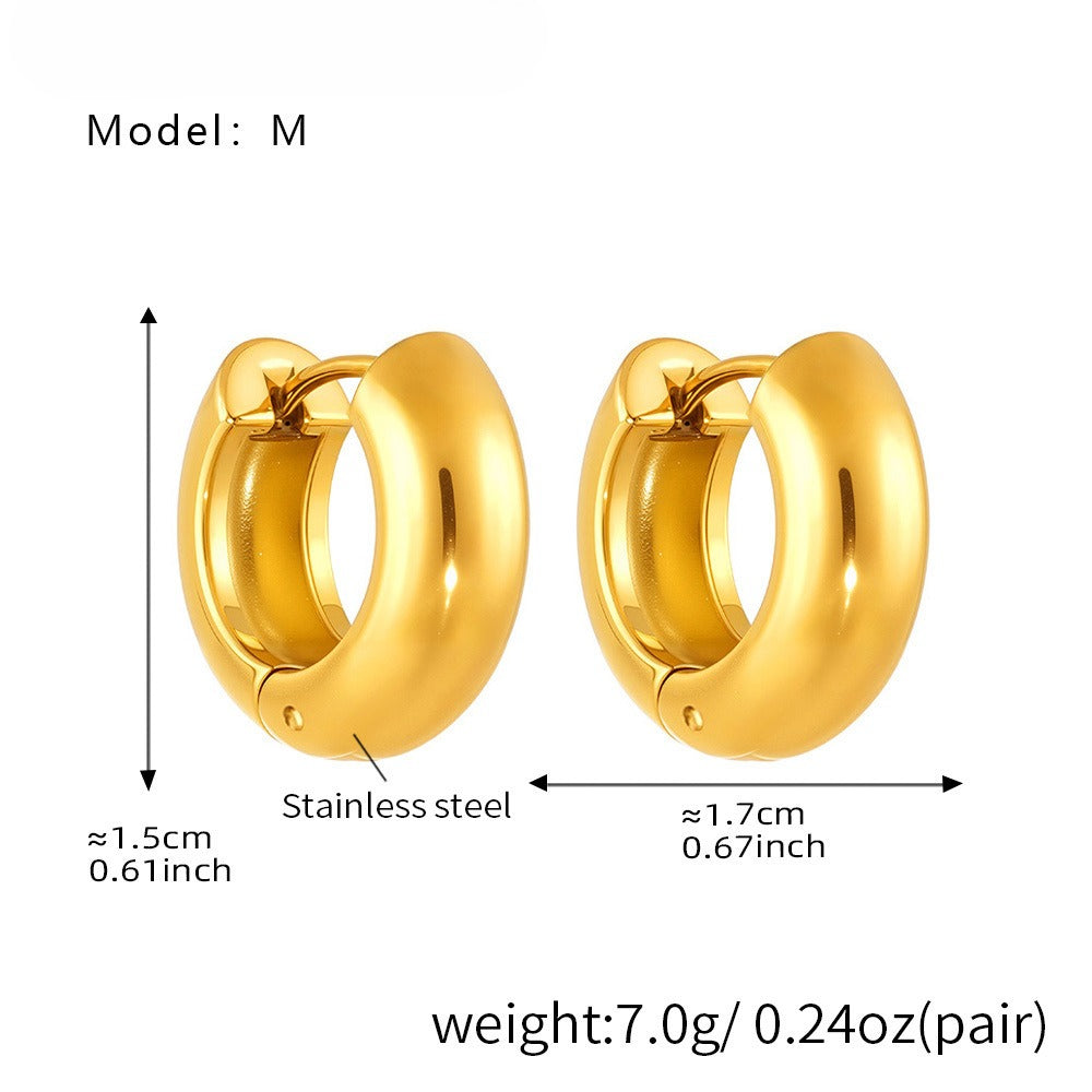 Planderful Womens Ring Earrings Stainless 18K Gold Plated
