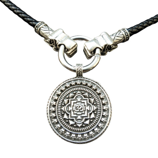 Norse Legacy Metal Pendant Necklace - Datura Geometric Amulet Religious Jewelry