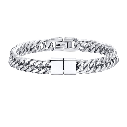Diy Stainless Steel Double Woven Chain Bracelet Steel Men's