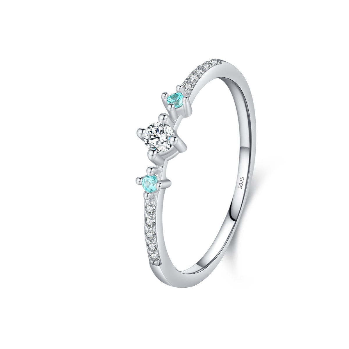 Planderful Everyday Genie Ring – Mint Green Contrasting Colors with Shining Zircon