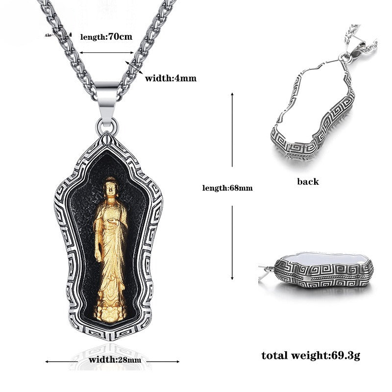 Steel Necklace – Elegant Buddha Pendant