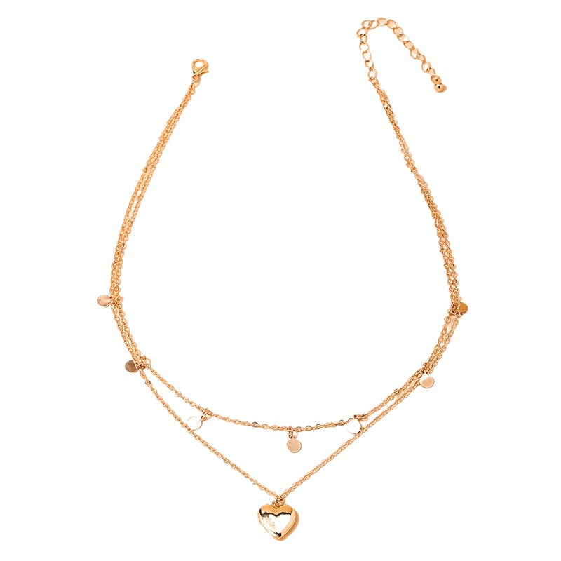 European and American Double-Layer Hip-Hop Women's Necklaces with Artistic Cross-Border Pendants