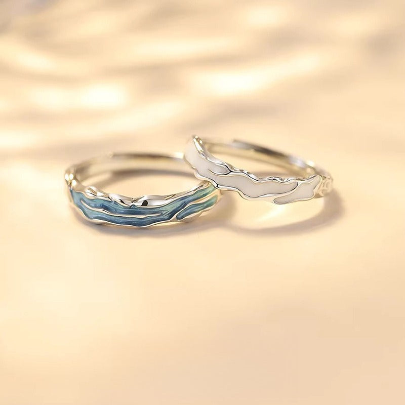 Sterling Silver Couple Ring 925 Adjustable Fit For Him And Her Festival Gift By Planderful