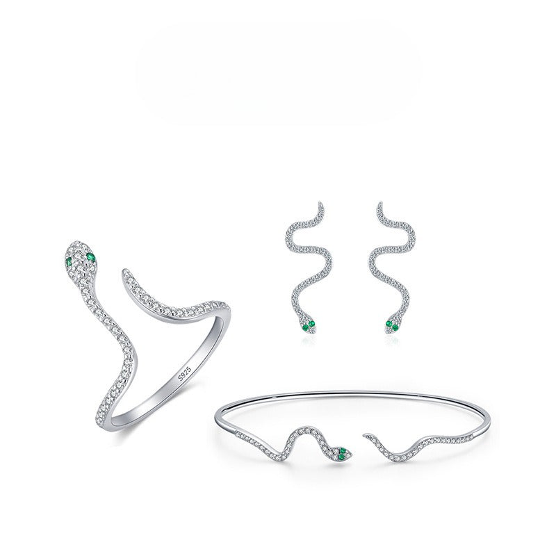 925 Sterling Silver Snake Star Earrings