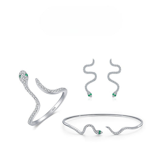 925 Sterling Silver Snake Star Earrings