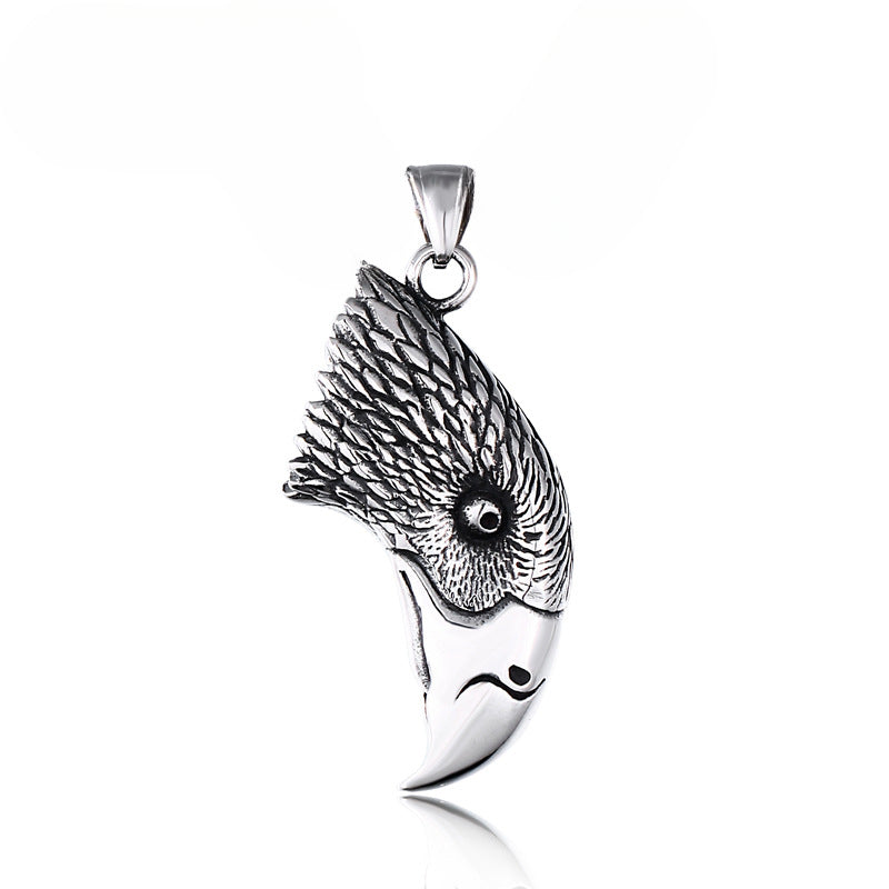 Punk-Inspired Titanium Steel Crow Head Pendant for Men - Wholesale Jewelry Accessories