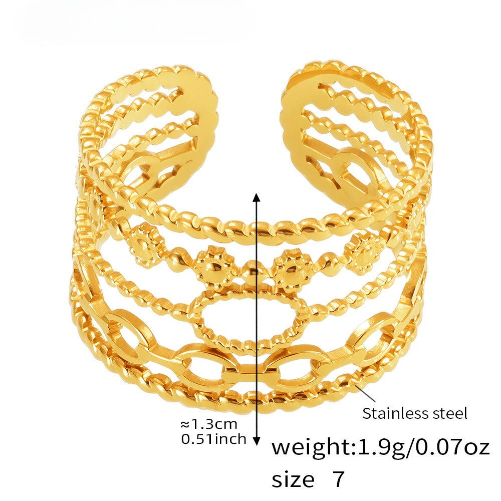 Planderful Geometric Stylish Ring 18K Gold Plated For Women