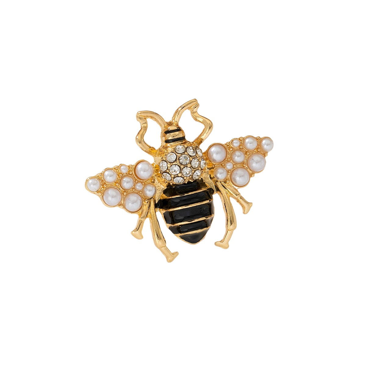 Cute Bee Women's Ring with Pearl Wings by Planderful