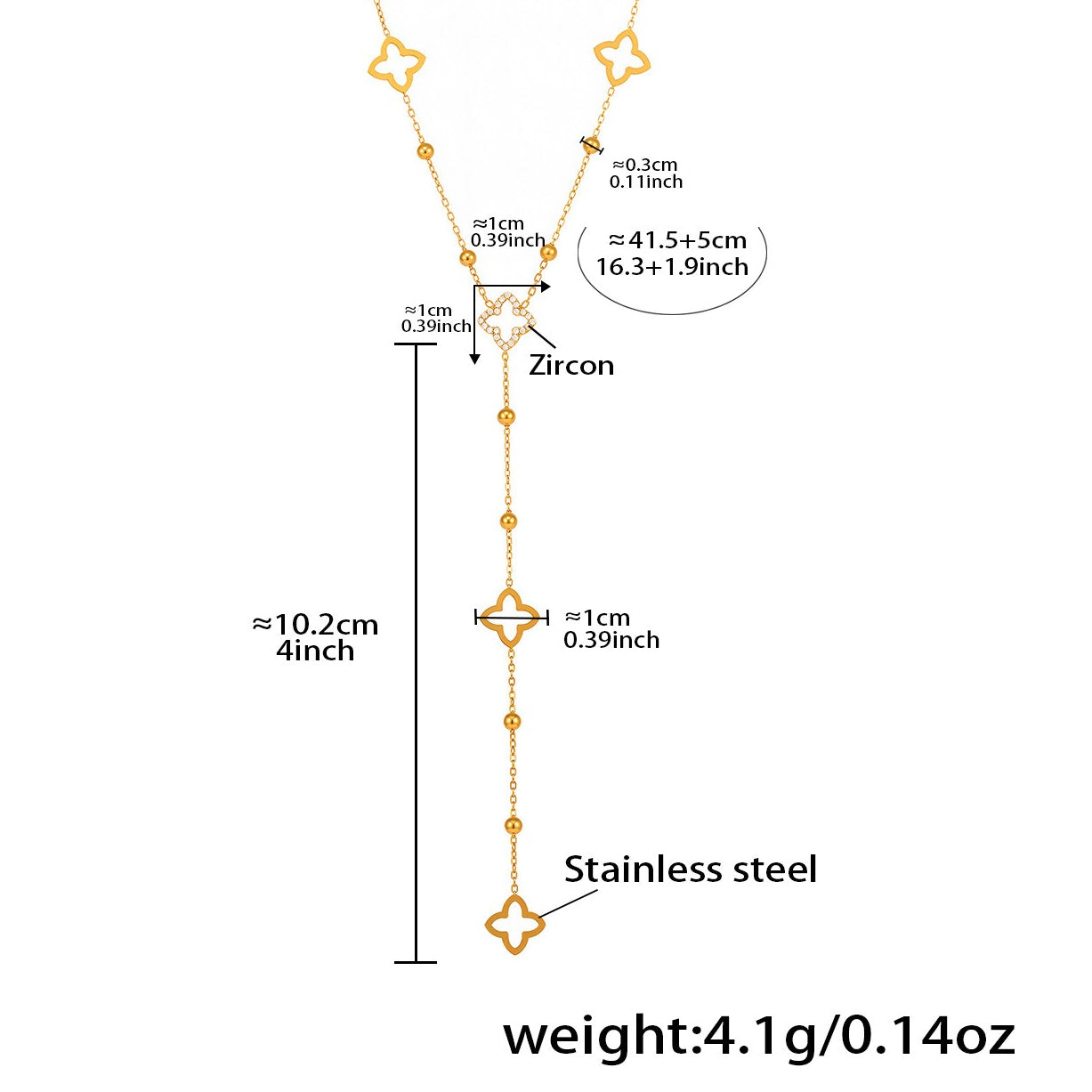 Planderful Clavicle Necklace For Women Four Leaf Flower