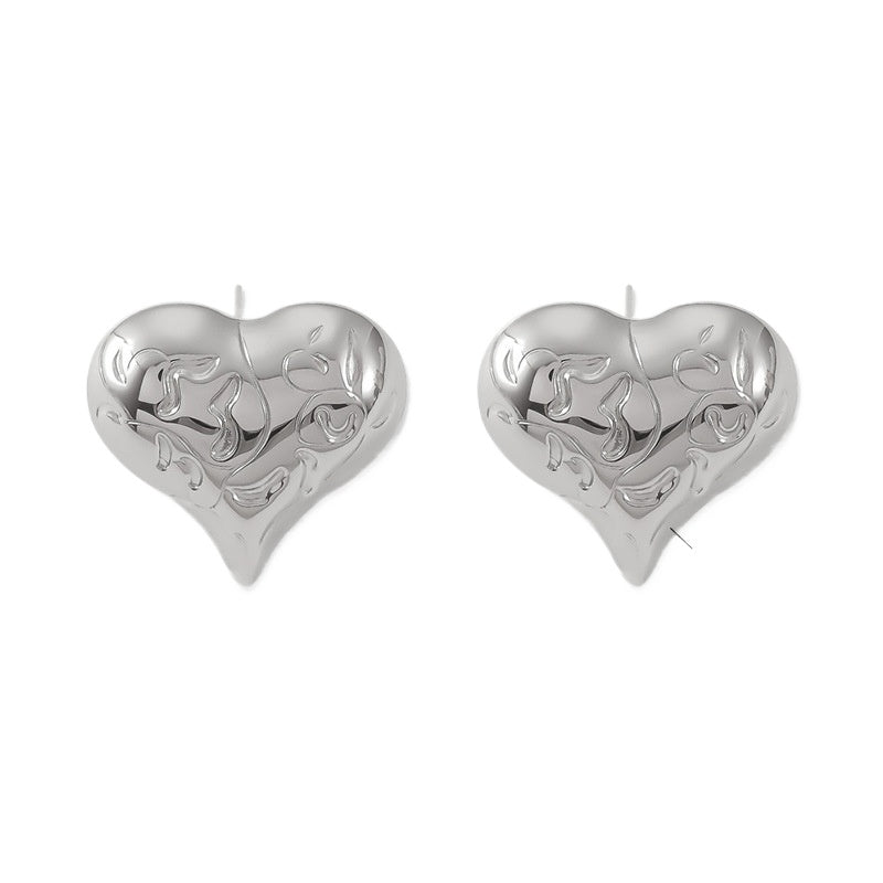 Chic Urban Minimalist Jewelry Set with Unique Textured Pendant - Titanium Steel Set