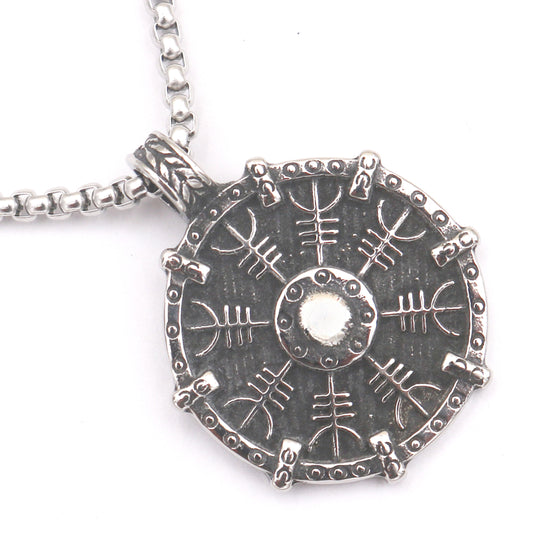 Viking Compass Titanium Steel Necklace - Norse Legacy Collection