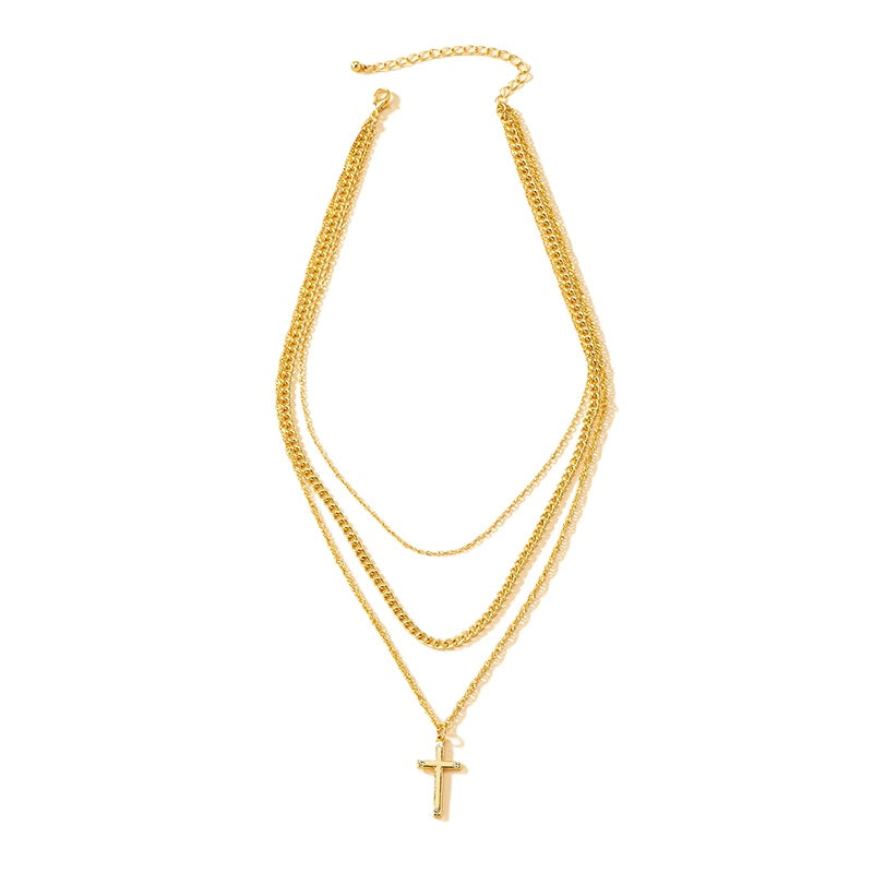 Chic Three-Layer Cross Necklace - Vienna Verve Collection by Planderful