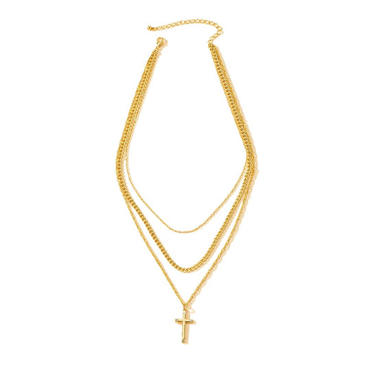 Chic Three-Layer Cross Necklace - Vienna Verve Collection by Planderful