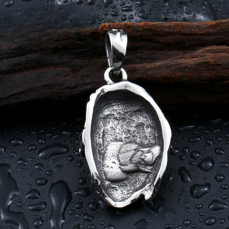 Titanium Steel Punk Ghost Head Pendant for Men - Wholesale Fashion Jewelry