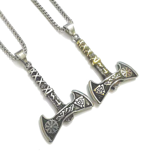 Viking Axe Necklace For Men Stainless Steel Pendant By Planderful Everyday Genie Collection Rugged