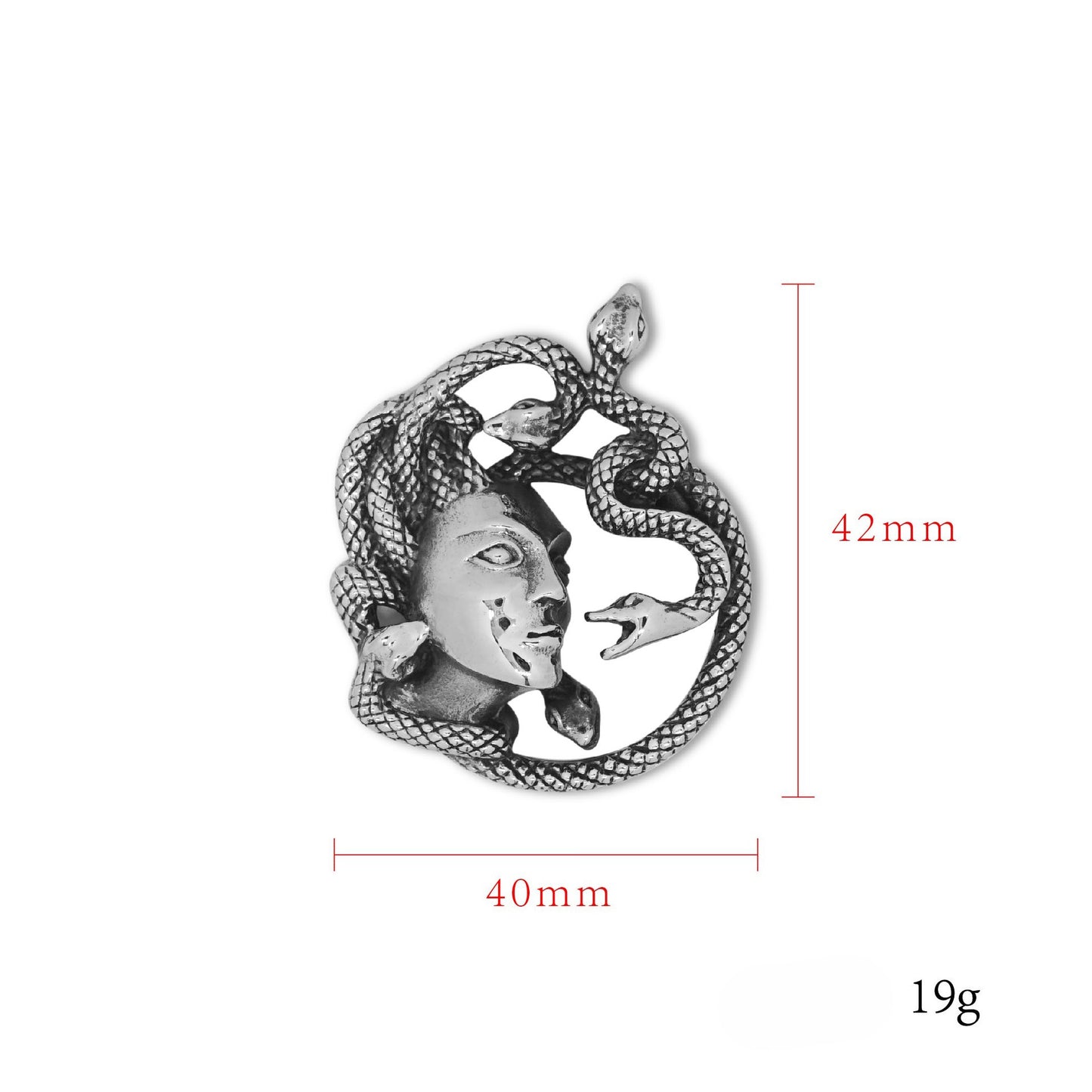 Steel Necklace – Vintage Medusa Snake Pendant