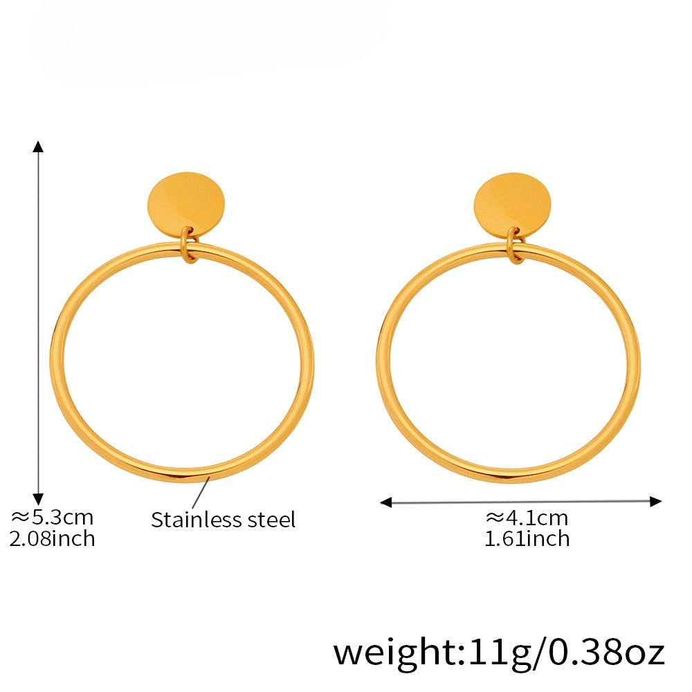 Planderful 18K Gold Plated Circle Earrings For Women