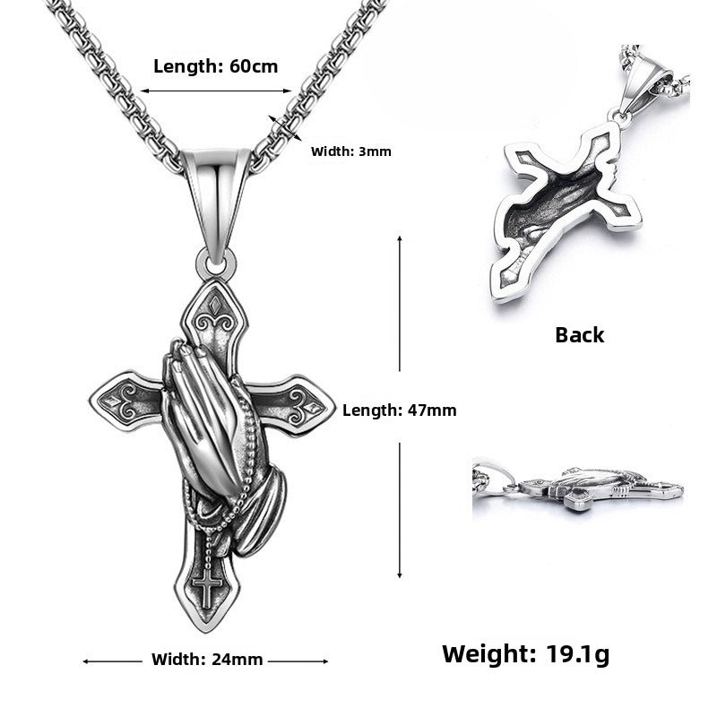 Vintage Stainless Steel Pendant Necklace