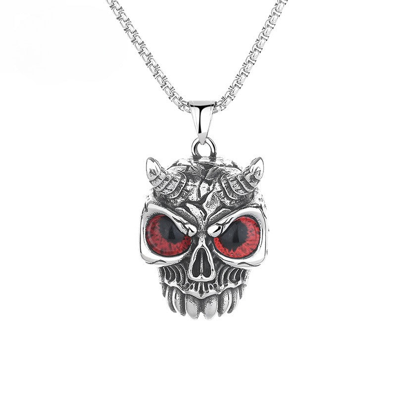 Titanium Steel Necklace – Statement Gothic Skull