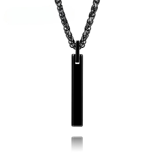 Taobao Simple Temperament Silver Mirror Literary Tungsten Gold Pendant Necklace for Men