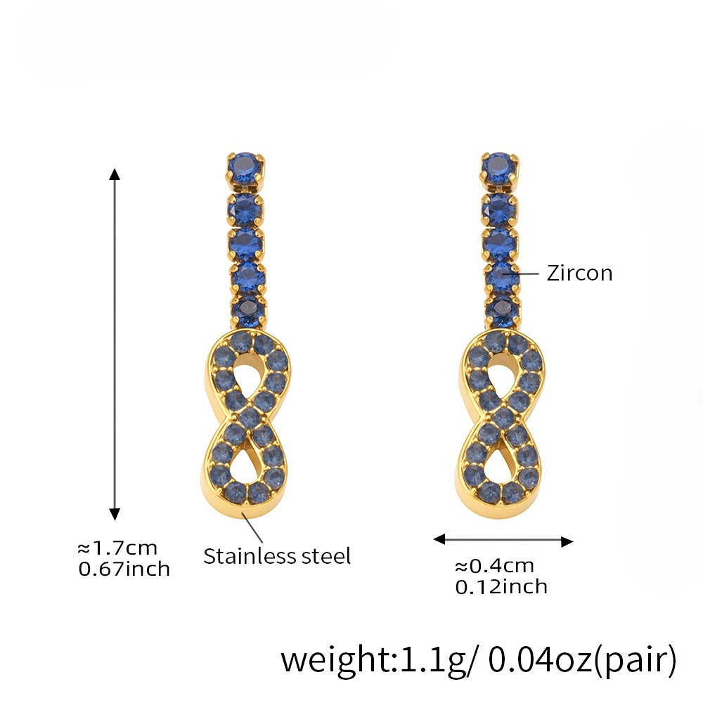 Planderful Zircon Pendant Earrings For Women 18k Gold