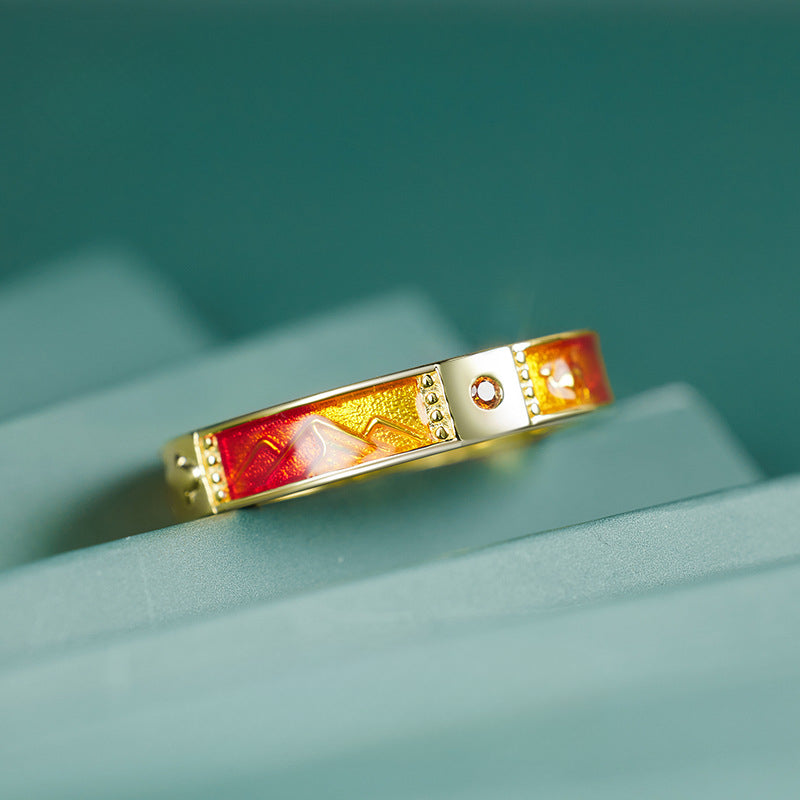 Dunhuang Style 925 Sterling Silver Ring Women's Niche Design