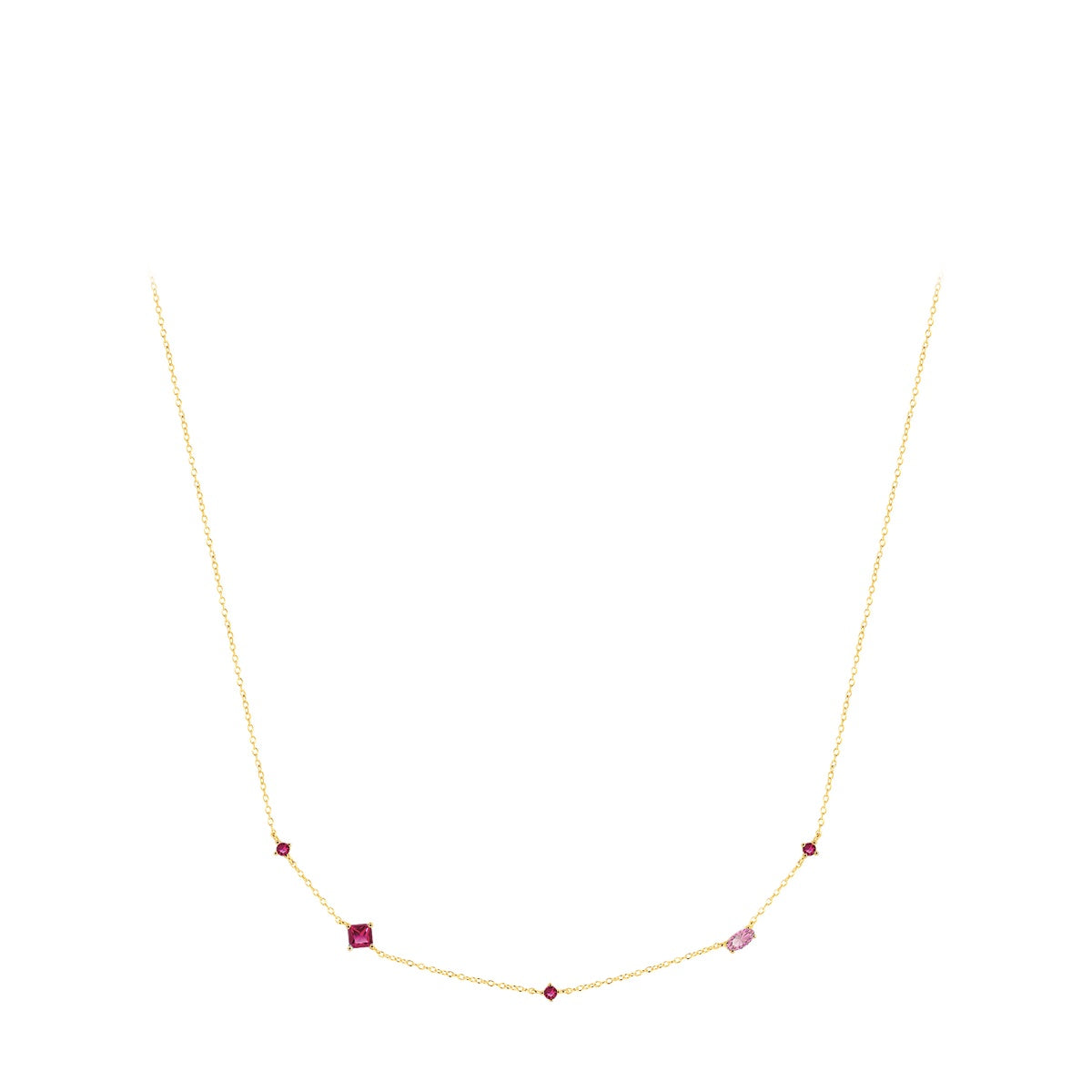 925 Sterling Silver Geometric Zircon Necklace