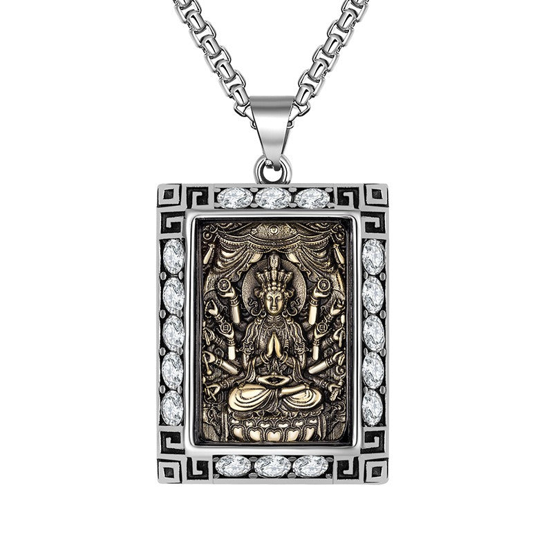 Zircon Necklace – Elegant Eight Patron Saints Pendant