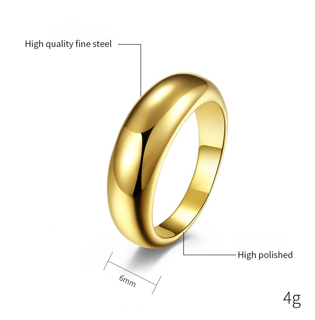 Planderful Titanium Steel Ring Unisex Retro Curved Water Drop Design For Men Women Couples Durable Daily Wear