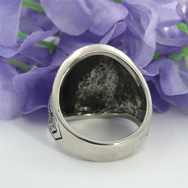Planderful Titanium Steel Eagle Ring For Men Unisex Retro Trendy Statement Jewelry With Protective Symbol