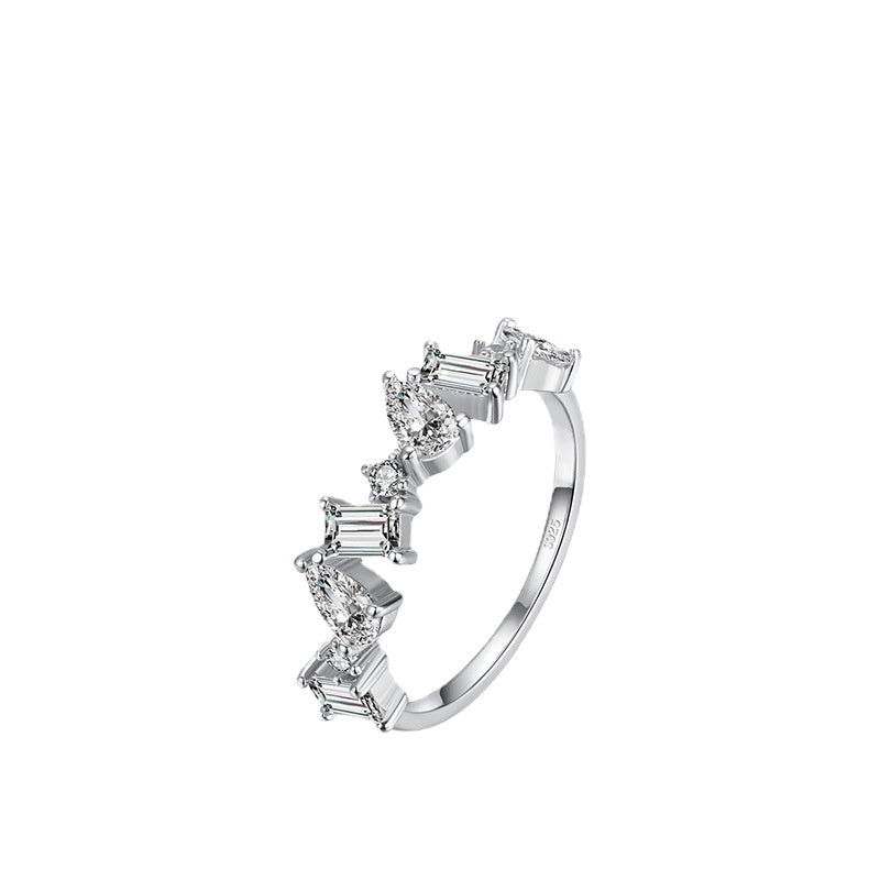 New Sterling Silver Zircon Finger Ring - Popular Cross-border Jewelry