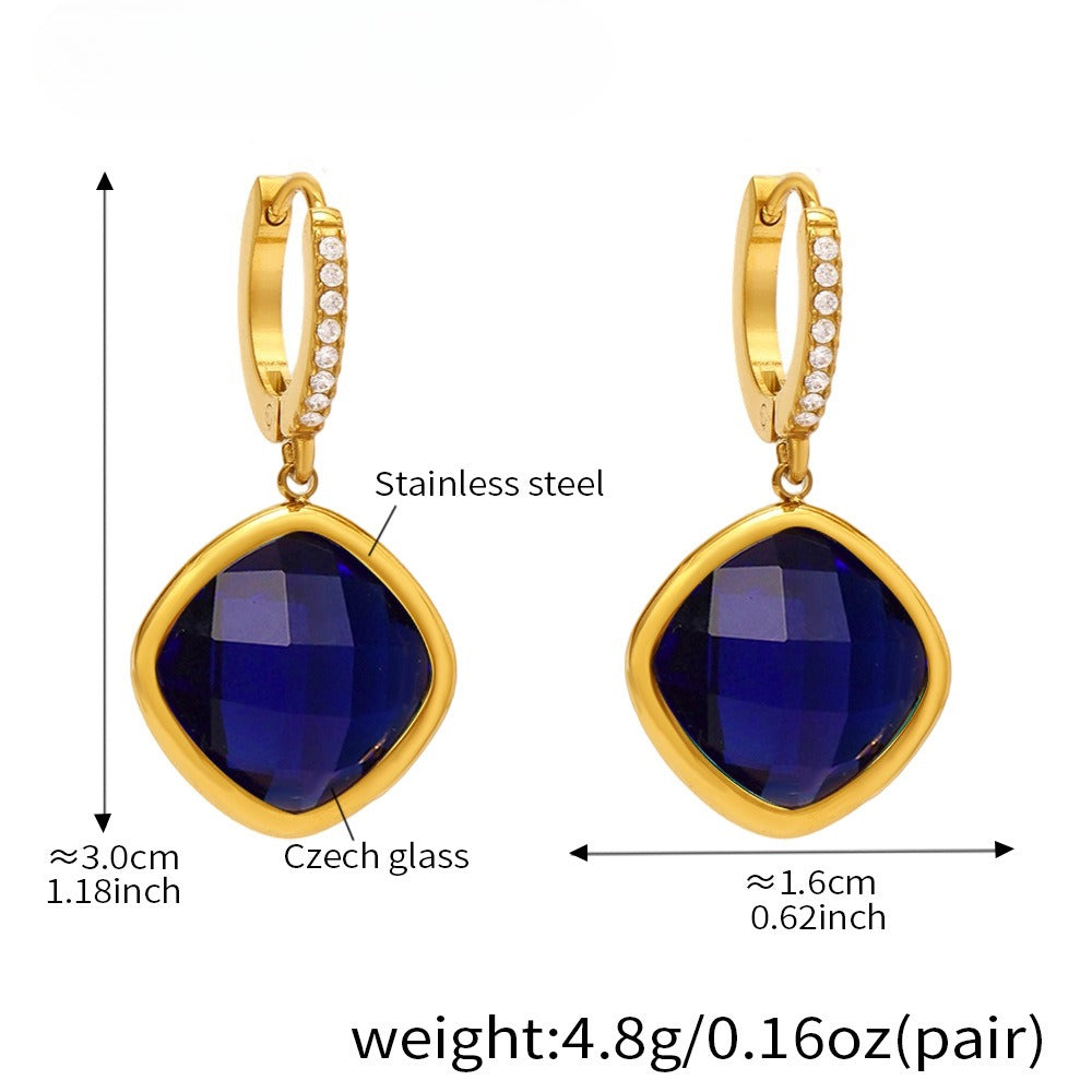 Planderful Everyday Genie Czech Glass Zircon Earrings Women