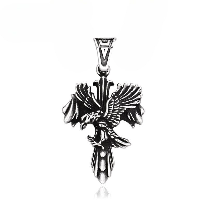 Retro Eagle Design Stainless Steel Pendant for Men - Wholesale Titanium Jewelry