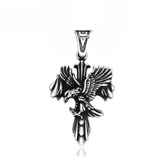 Retro Eagle Design Stainless Steel Pendant for Men - Wholesale Titanium Jewelry