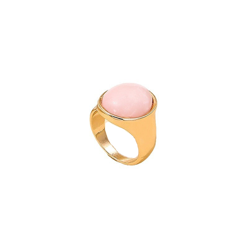 Pink Romantic Parisian Chic Women's Ring with Vintage Flair
