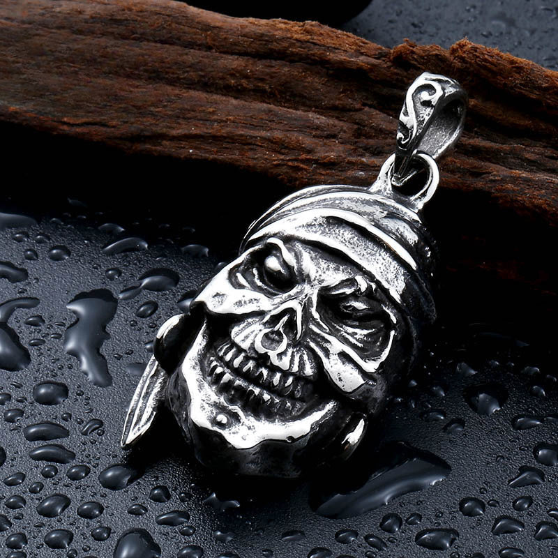 Titanium Steel Men's Skull Pendant - Pirates of the Caribbean Inspired Jewelry