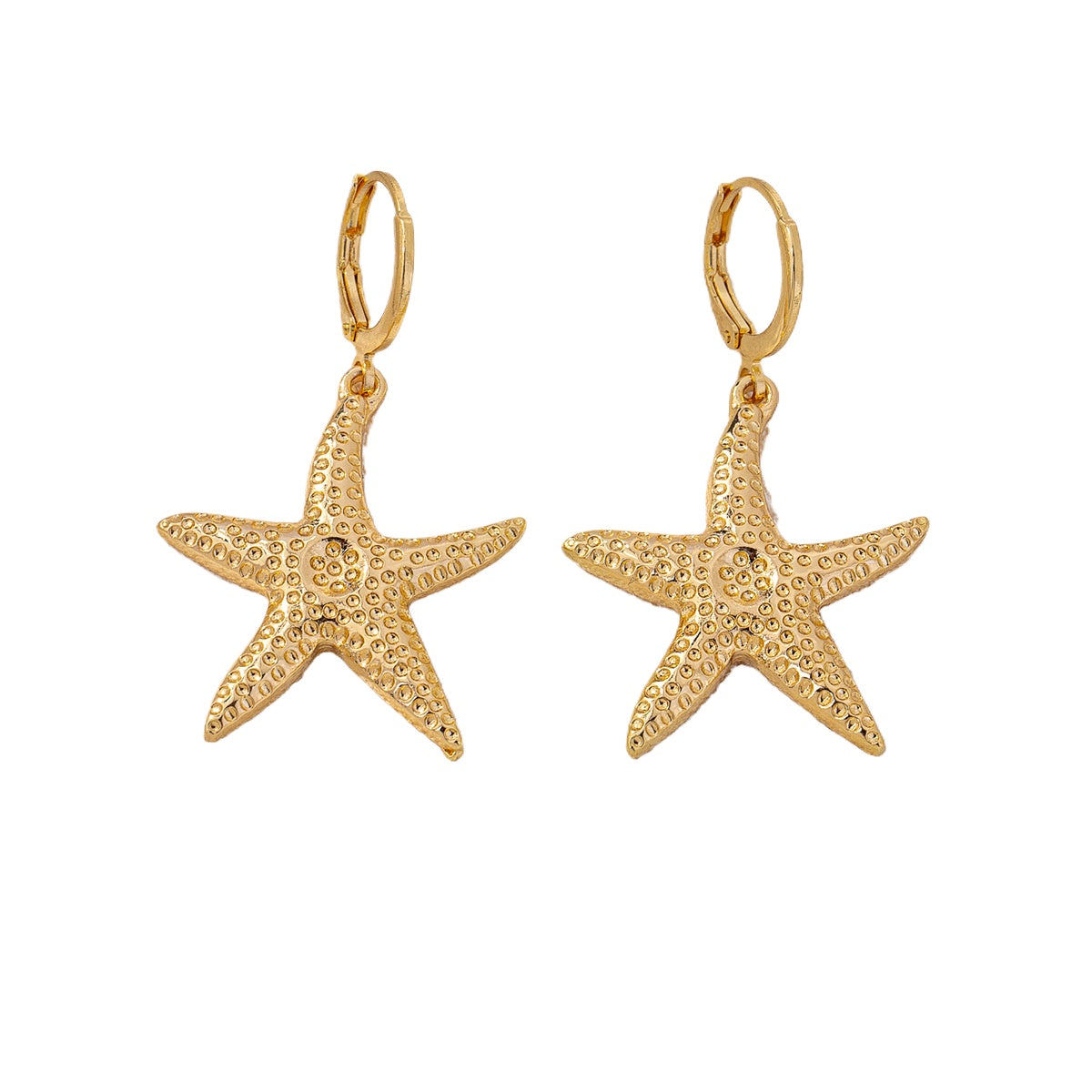 Planderful Vienna Verve Earrings – Ocean-Inspired Metal Starfish and Conch Design