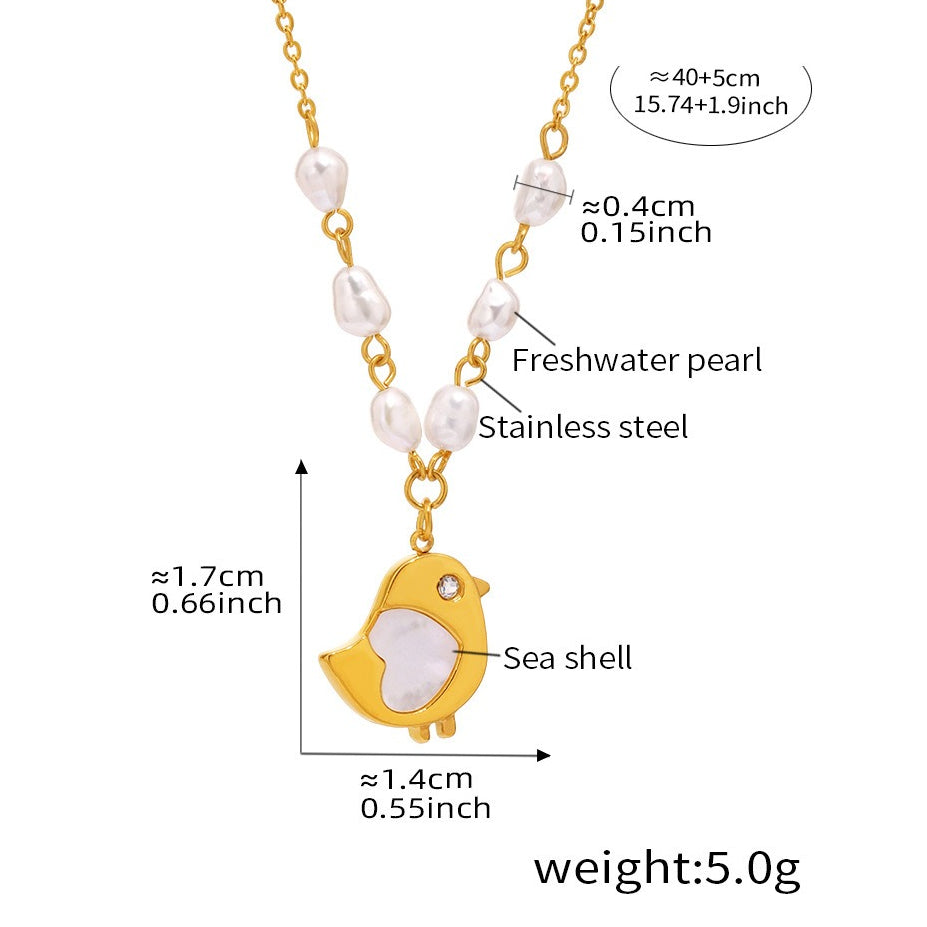 Planderful Freshwater Pearl Necklace Women Gold Plated