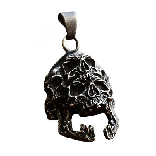 Bold Titanium Steel Skull Pendant for Men - European and American Punk Hip-Hop Style Jewelry