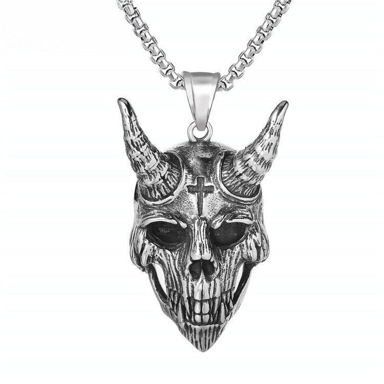 Skull Monster Titanium Steel Pendant Necklace