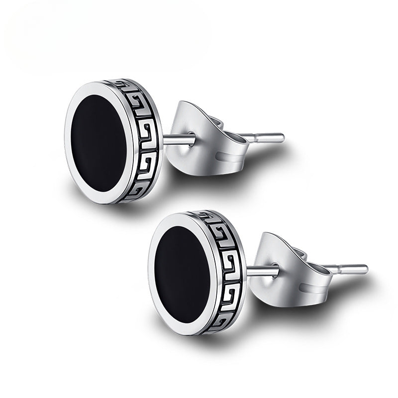 Retro Return Pattern Earrings for Trendy Nightclub Men