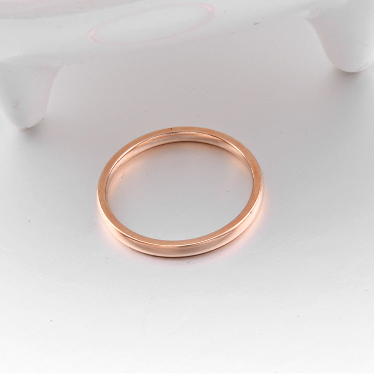 Japan And Korea Small Fresh Style Minimalist Rose Gold Tail Ring Gift