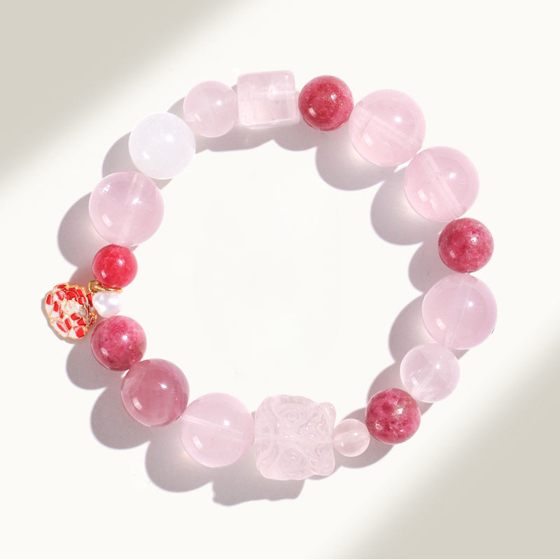 Planderful Fortune's Favor Bracelet – Sweet and Cute Pink Crystal Design