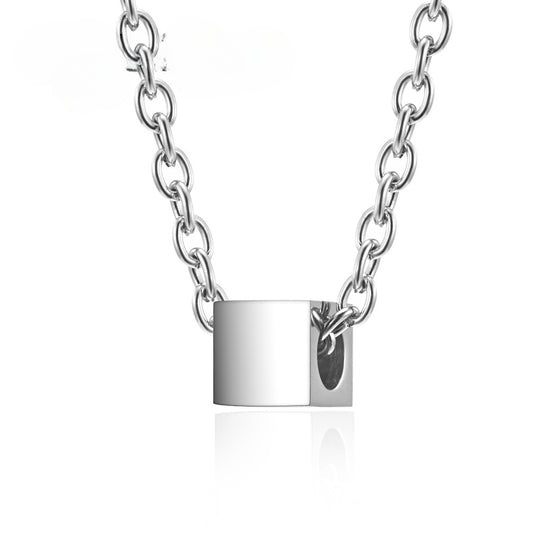 Ins Cold Wind Small Square Stainless Steel Necklace For Men