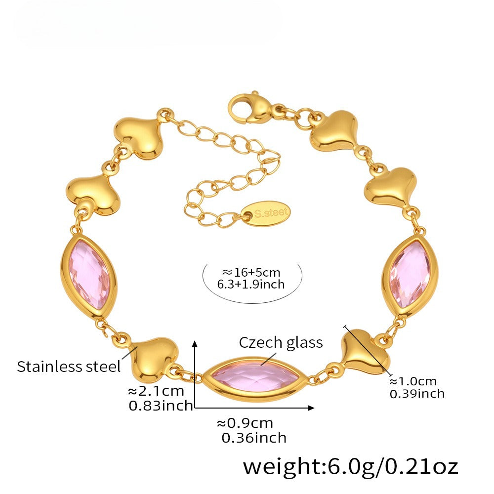 Planderful Czech Glass Love Splicing Bracelet For Her