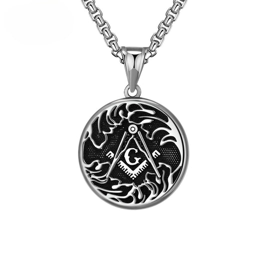 Stainless Steel Necklace – Vintage Freemasonry Viking Badge