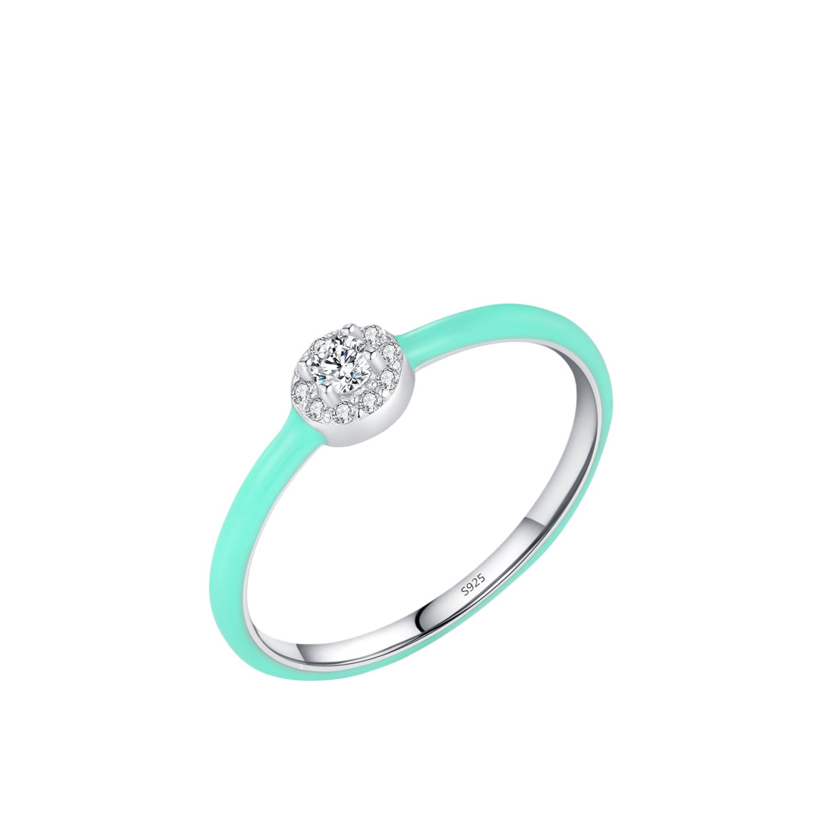 925 Sterling Silver Candy-Color Zircon Ring