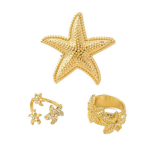 Planderful Vienna Verve Women's Metal Star Ring Set