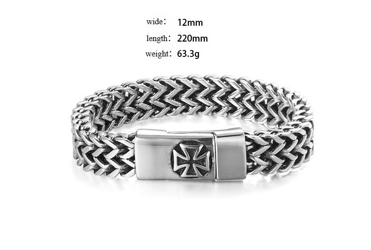 Titanium Steel Cross Bracelet For Men Unisex Protection Statement Planderful Everyday Genie