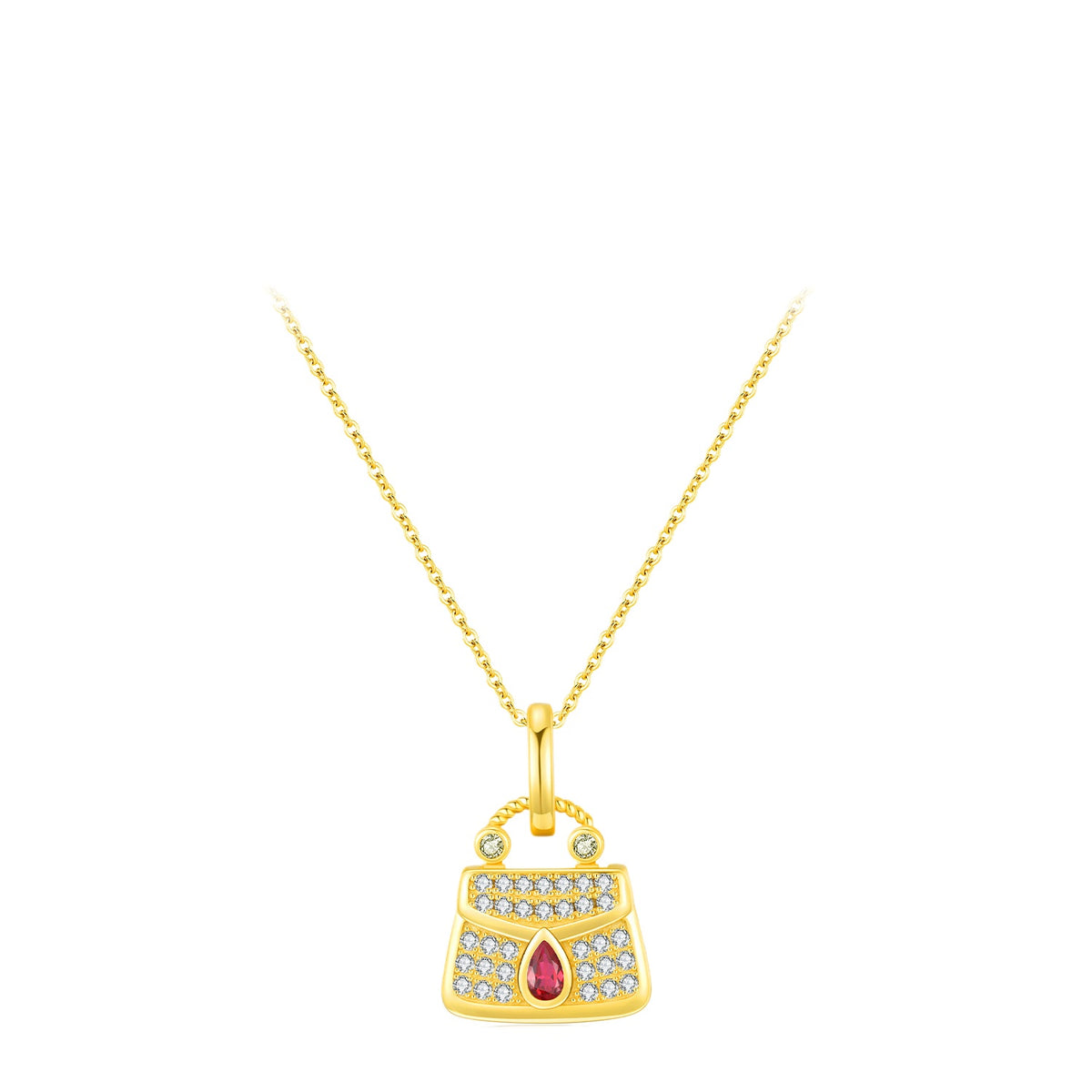 925 Sterling Silver Vintage Bag Pendant Necklace